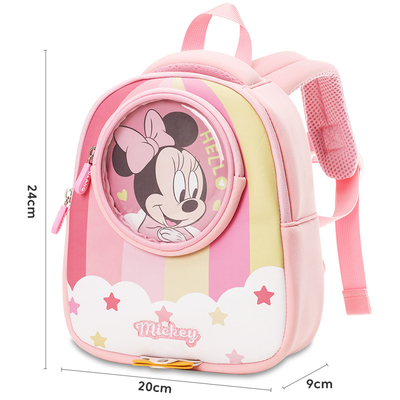 Дети Минни Mickey водоустойчивые укладывают рюкзак Mochila детей детского сада Дисней анти- потерянное