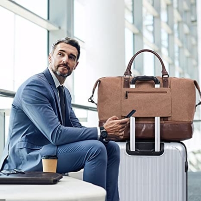 Сумка Weekender холста водоустойчивая всю ночь Totes свертывая вещевой мешок