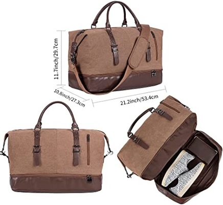 Сумка Weekender холста водоустойчивая всю ночь Totes свертывая вещевой мешок