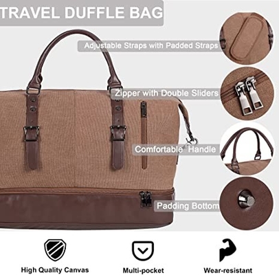 Сумка Weekender холста водоустойчивая всю ночь Totes свертывая вещевой мешок