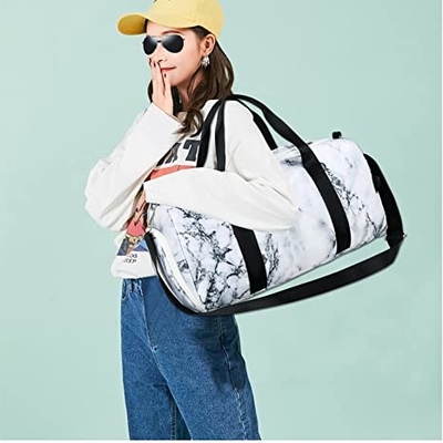 Мраморные белые сумки Duffle спорт для женщин случайного 800g людей