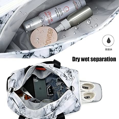 Мраморные белые сумки Duffle спорт для женщин случайного 800g людей