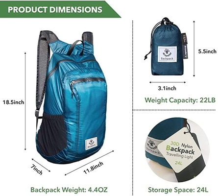 Пешее Daypack облегченное Packable укладывает рюкзак водостойкий материал 70L Оксфорда